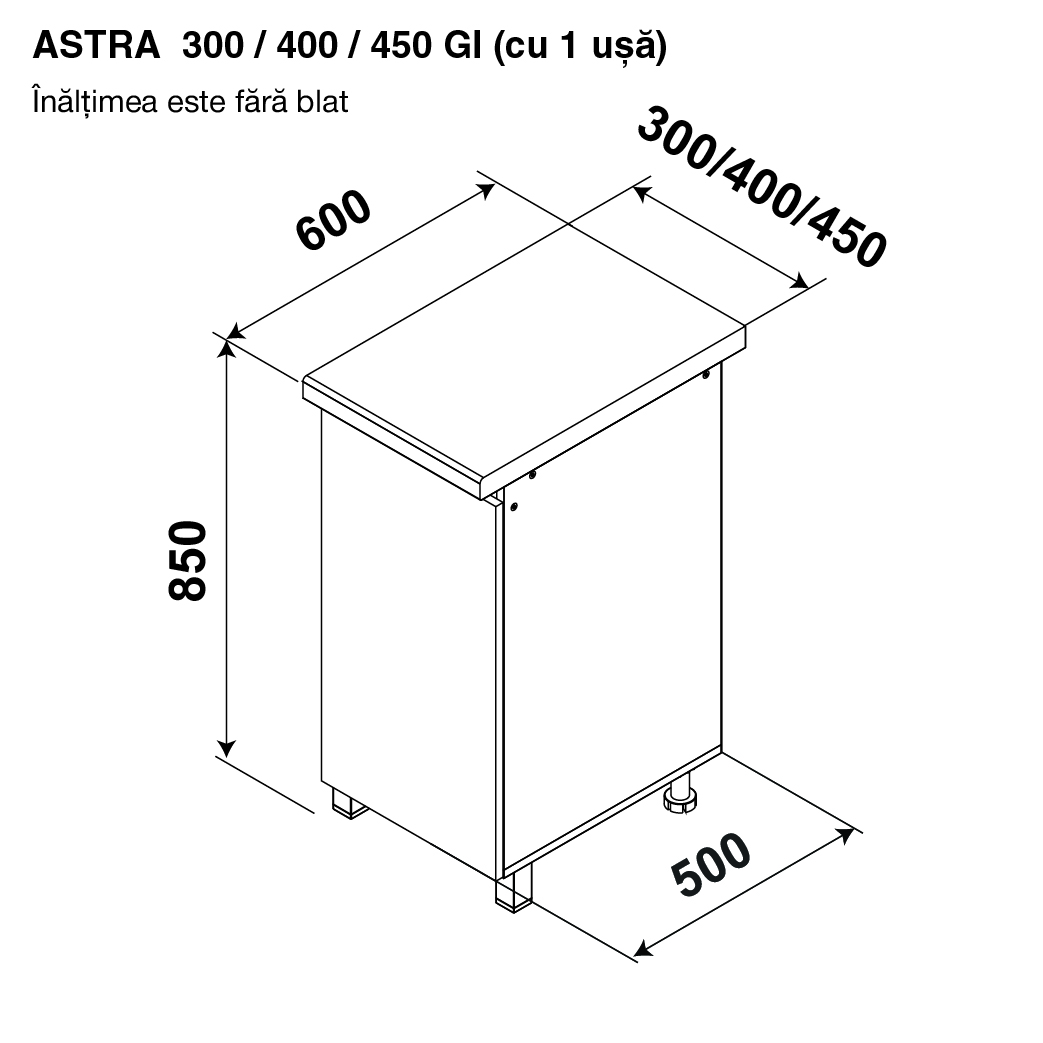 Modul inferior ASTRA 400 GI — Alb