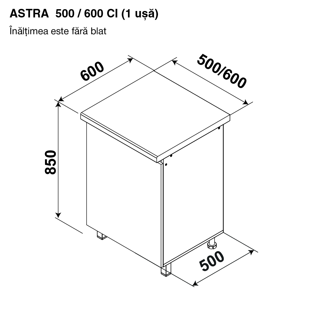 Modul inferior ASTRA 500 CI — Alb