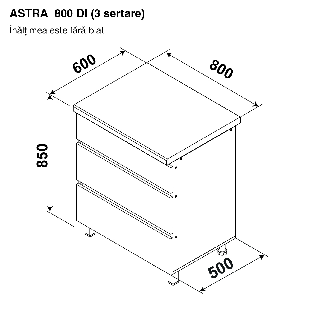 Modul inferior ASTRA 800 DI — Alb