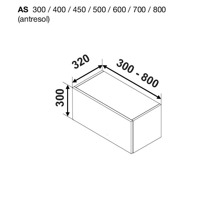 Modul BONITA Antresol AS 450 (modul superior) — Alb