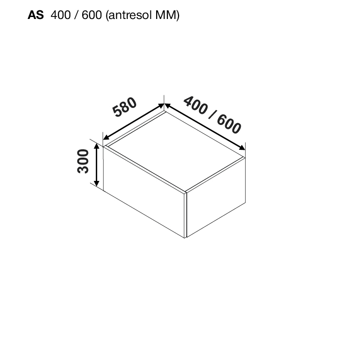 Modul BONITA Antresol MM 600 (modul superior) — Alb