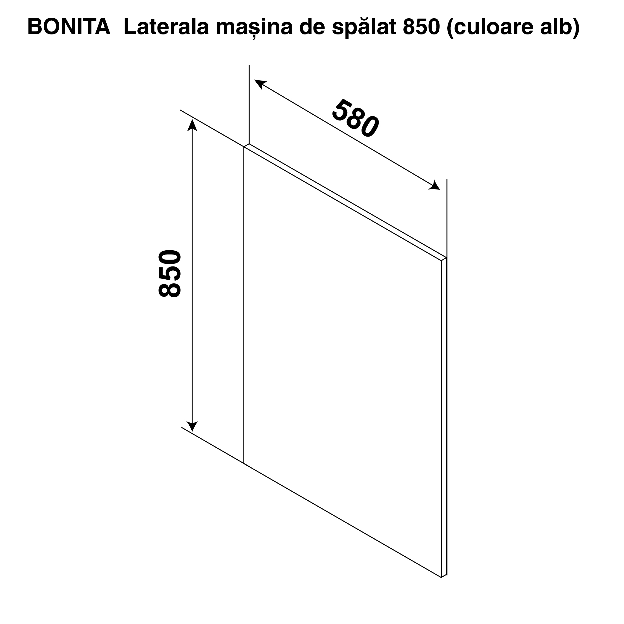 Laterala mașina de spălat BONITA 850 — Alb
