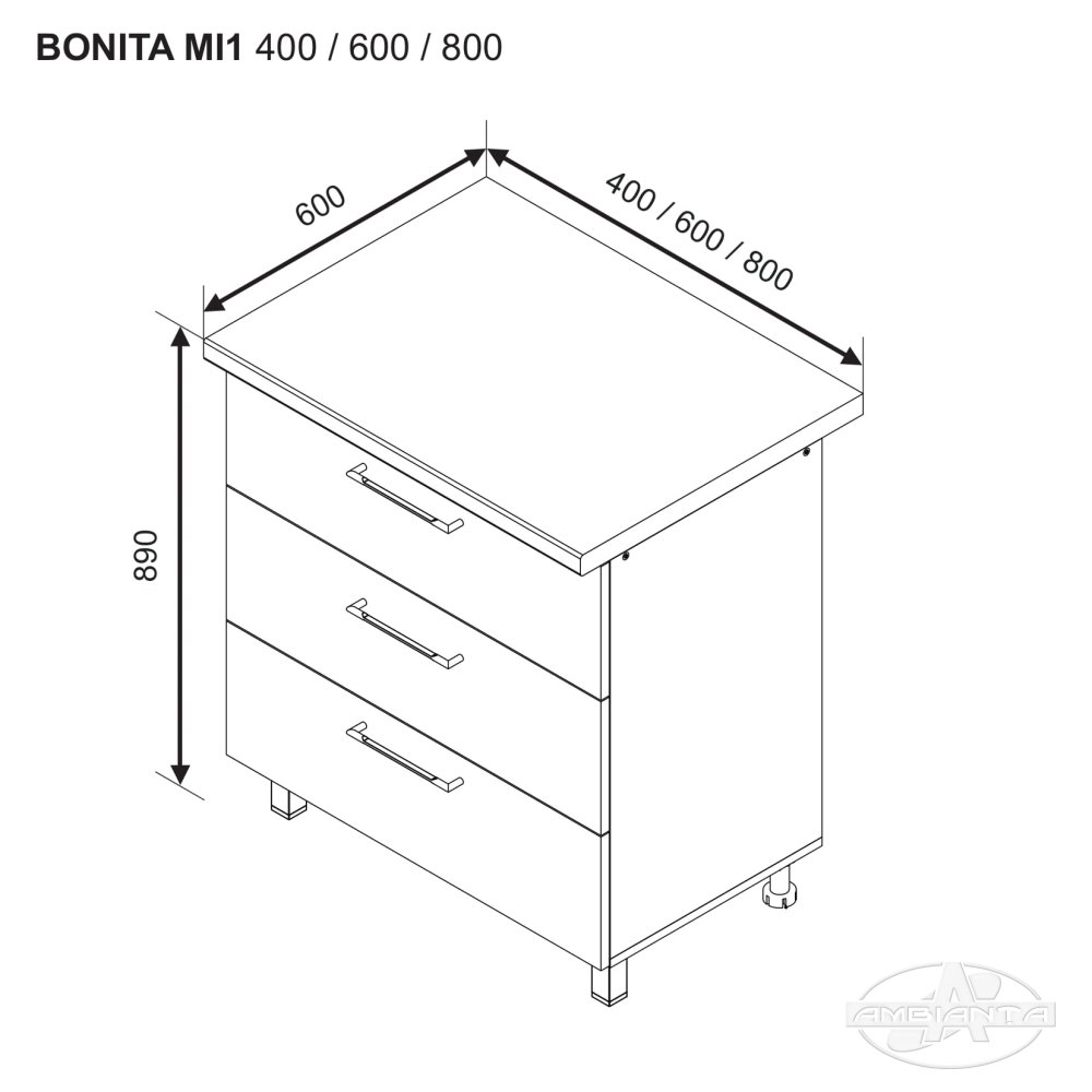 Нижний модуль BONITA MI1 600 — Белый