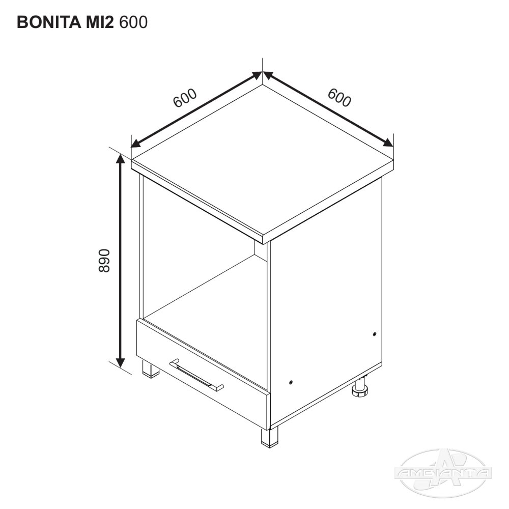 Base module BONITA MI2 600 (for oven) — White