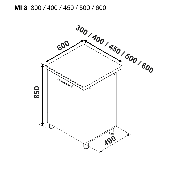 Modul BONITA MI3 500 (modul inferior) — Alb
