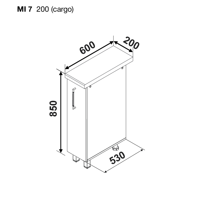 Modul BONITA MI 7 200 (modul inferior cargo) — Alb