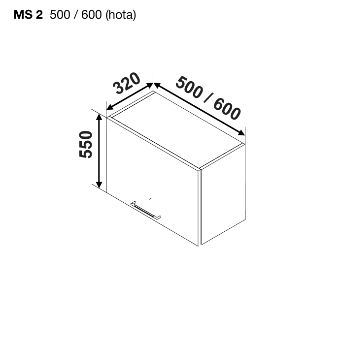 Modul BONITA MS2 600 (modul superior hota) — Alb