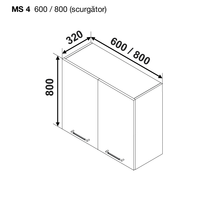 Upper module BONITA MS4 800 (dish drainer) — White