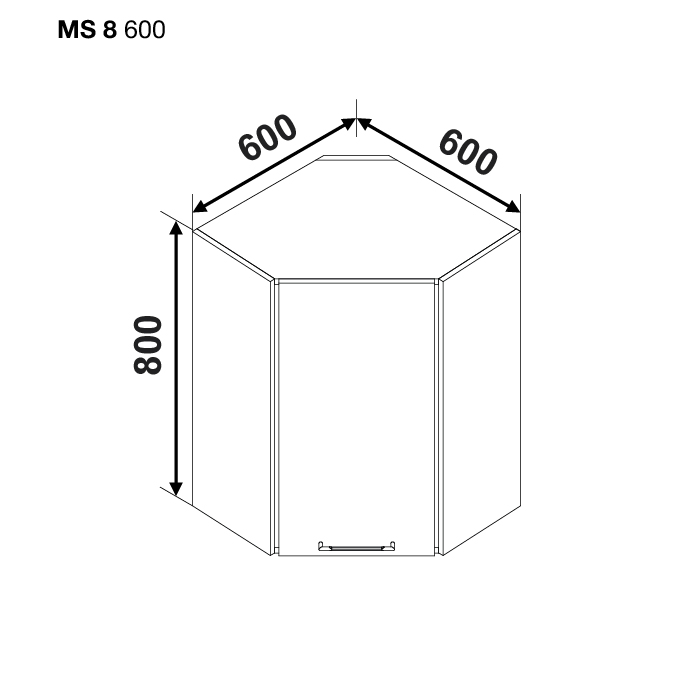 Modul BONITA MS8 600 (modul superior colt 600) — Alb