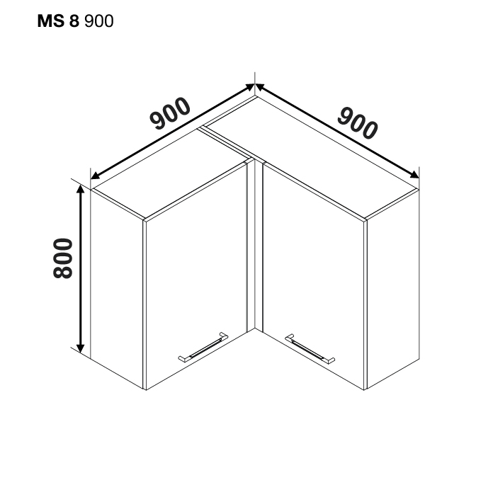 Modul BONITA MS8 900 (modul superior colt drept 900) — Alb