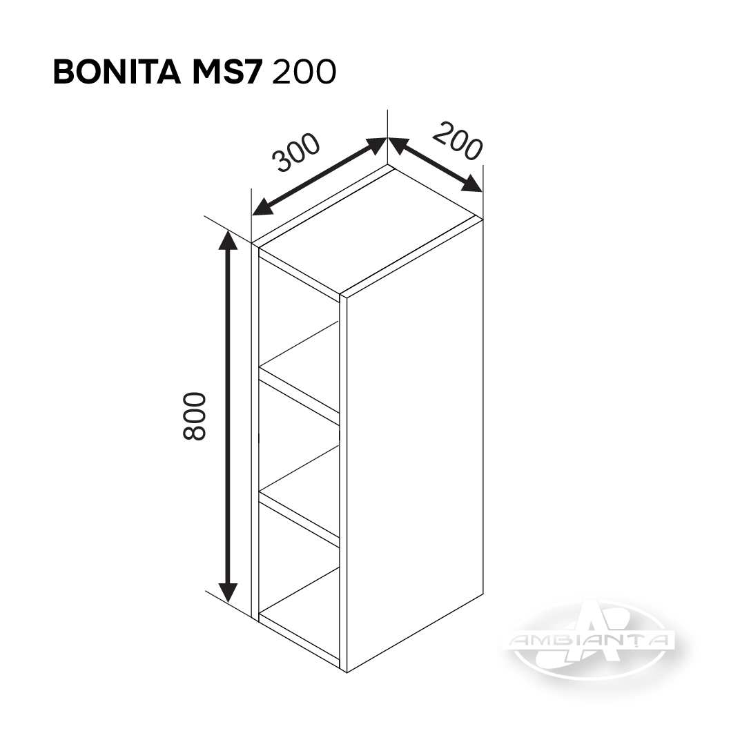 Верхний модуль BONITA MS7 200 (полки) — Белый