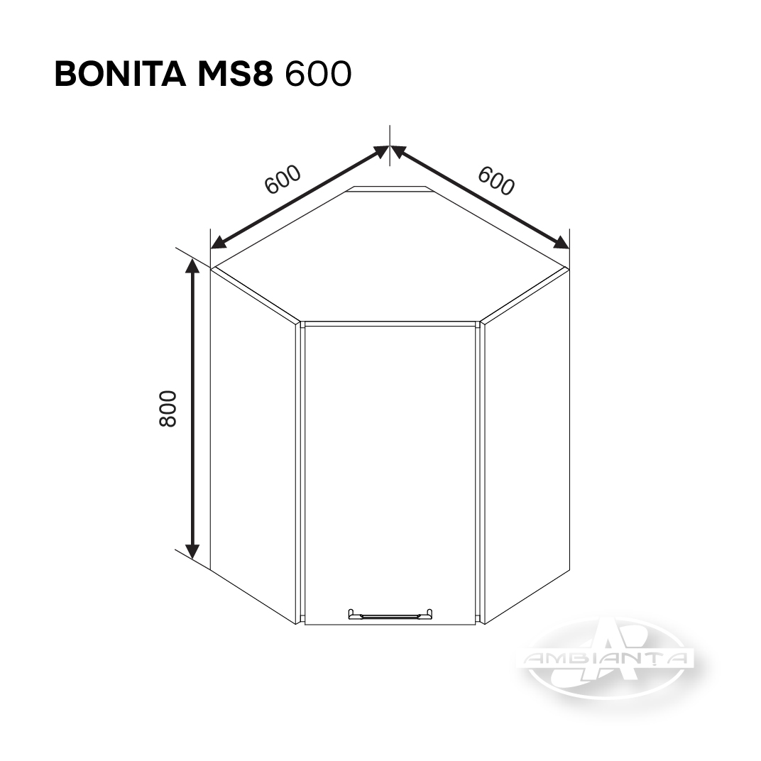 Верхний модуль BONITA MS8 600 УГЛОВОЙ — Белый