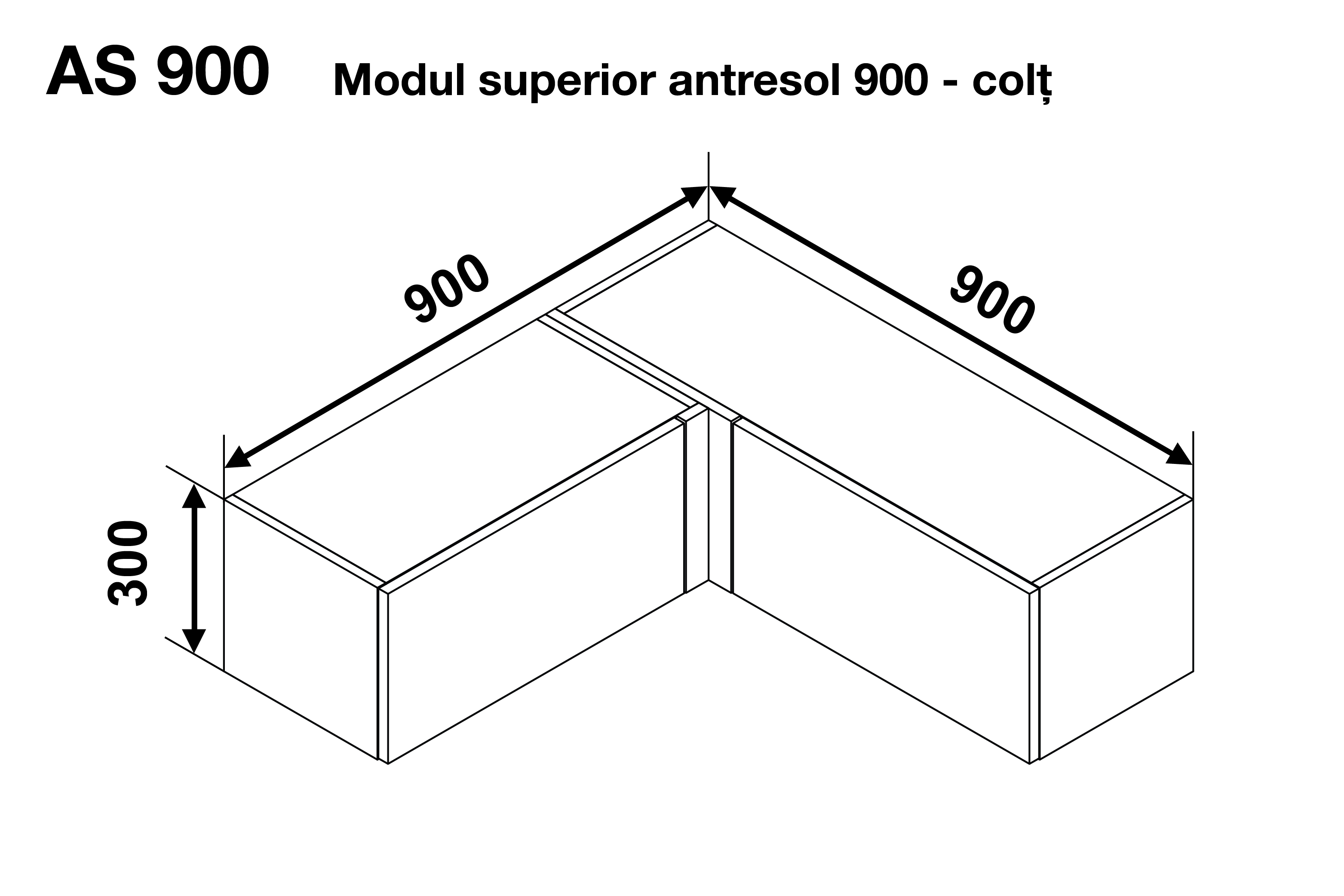 Entresol GLORIA AS 900 (corner upper module) — Cappuccino