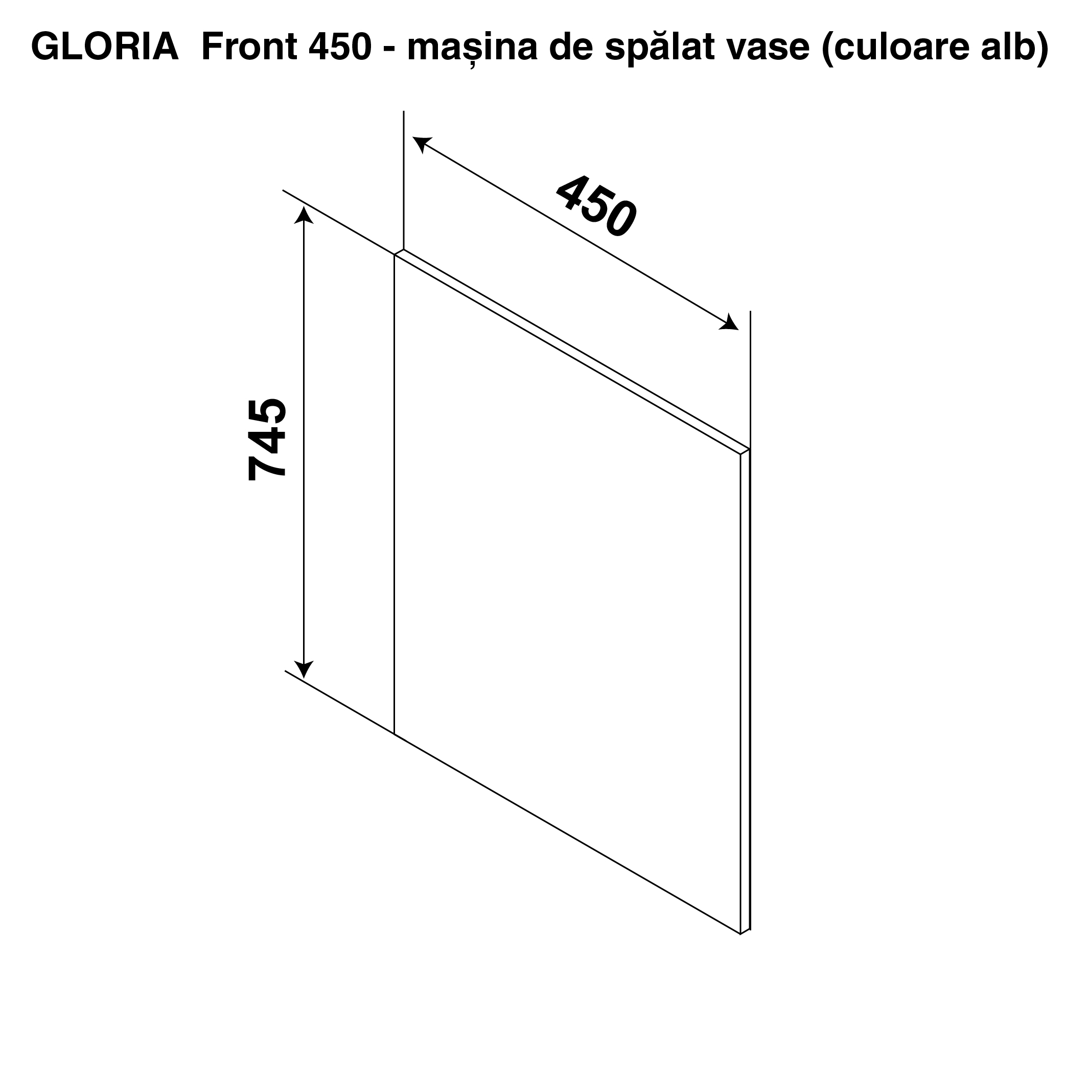 Front GLORIA 450 mașina de spălat vase — Capucino
