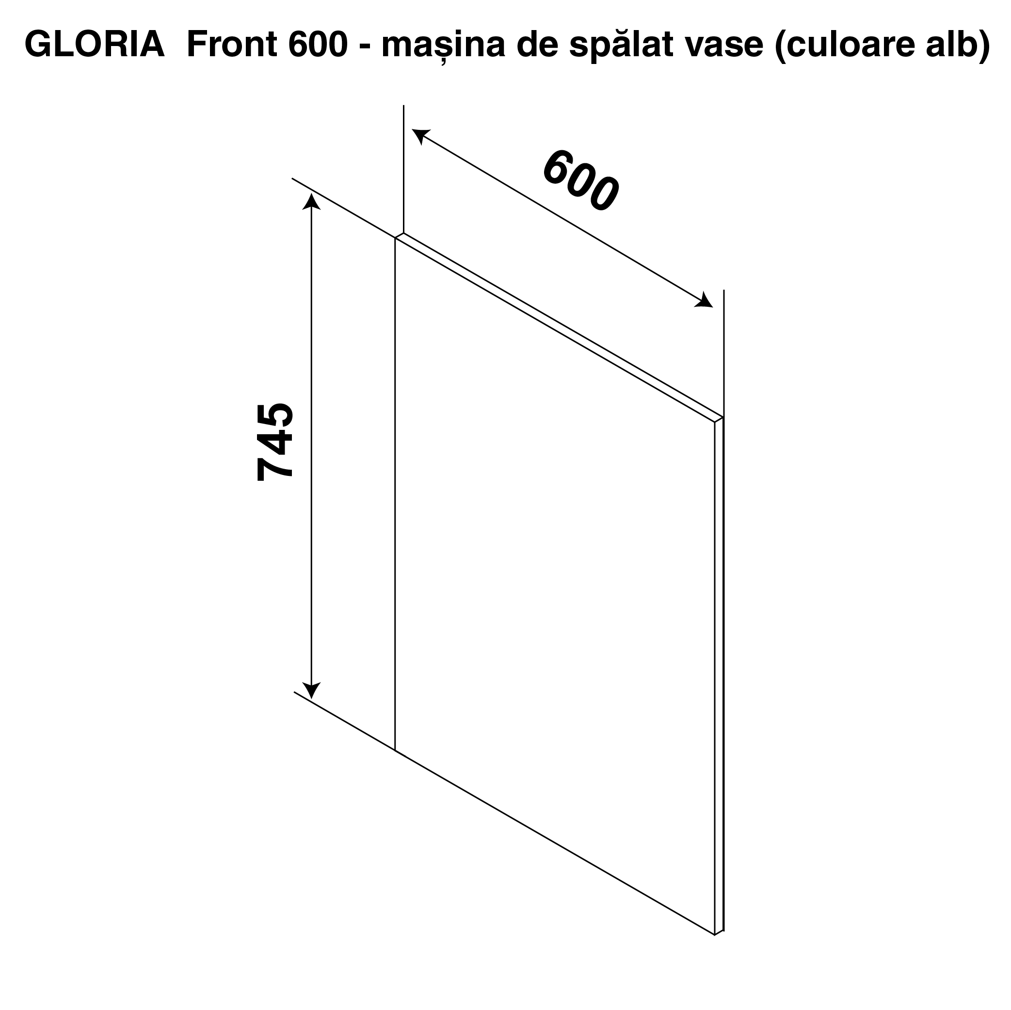 Front GLORIA 600 mașina de spălat vase — Capucino
