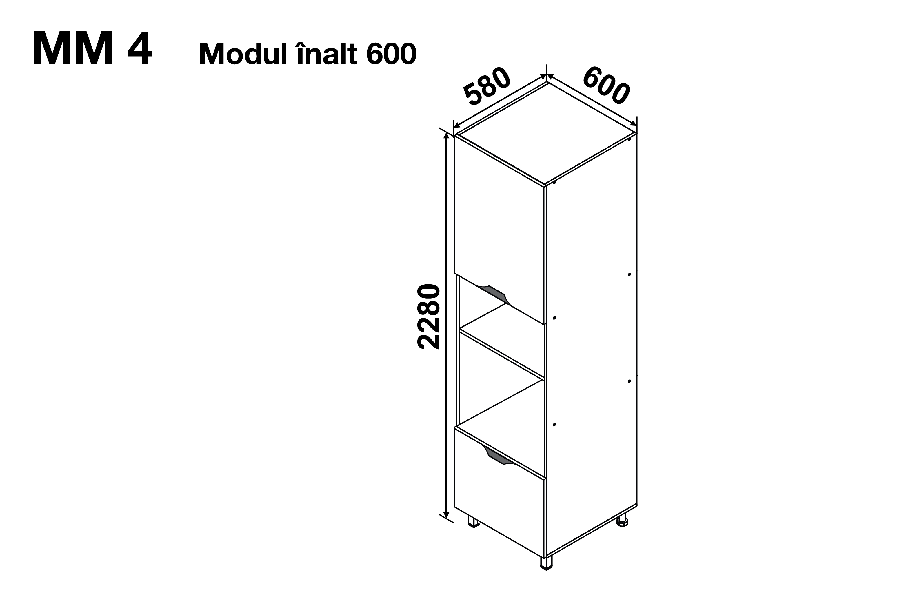 Tall module GLORIA MM 4 600 (oven/microwave) — Cappuccino