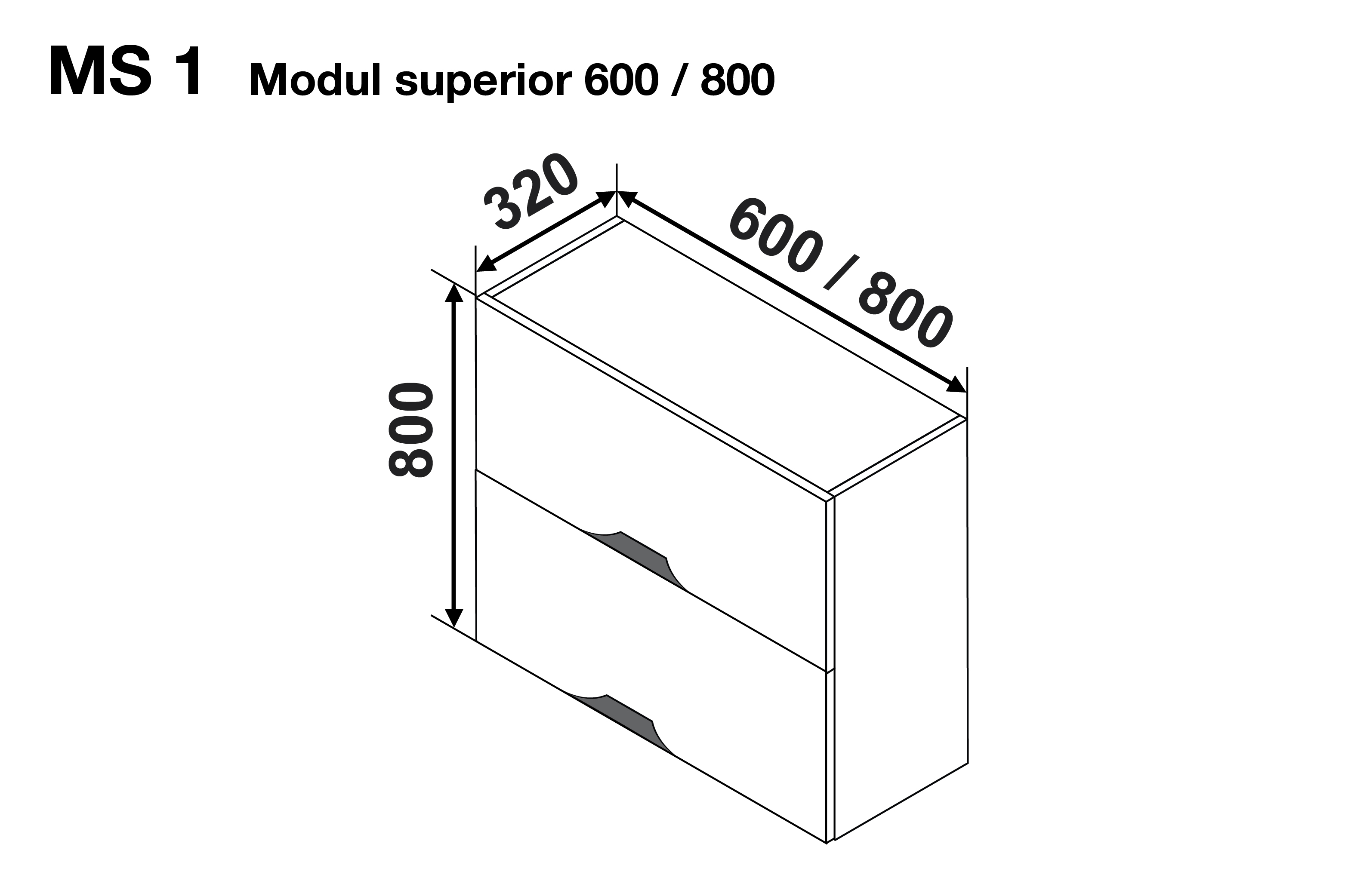 Upper module GLORIA MS1 800 (with 2 doors) — Cappuccino
