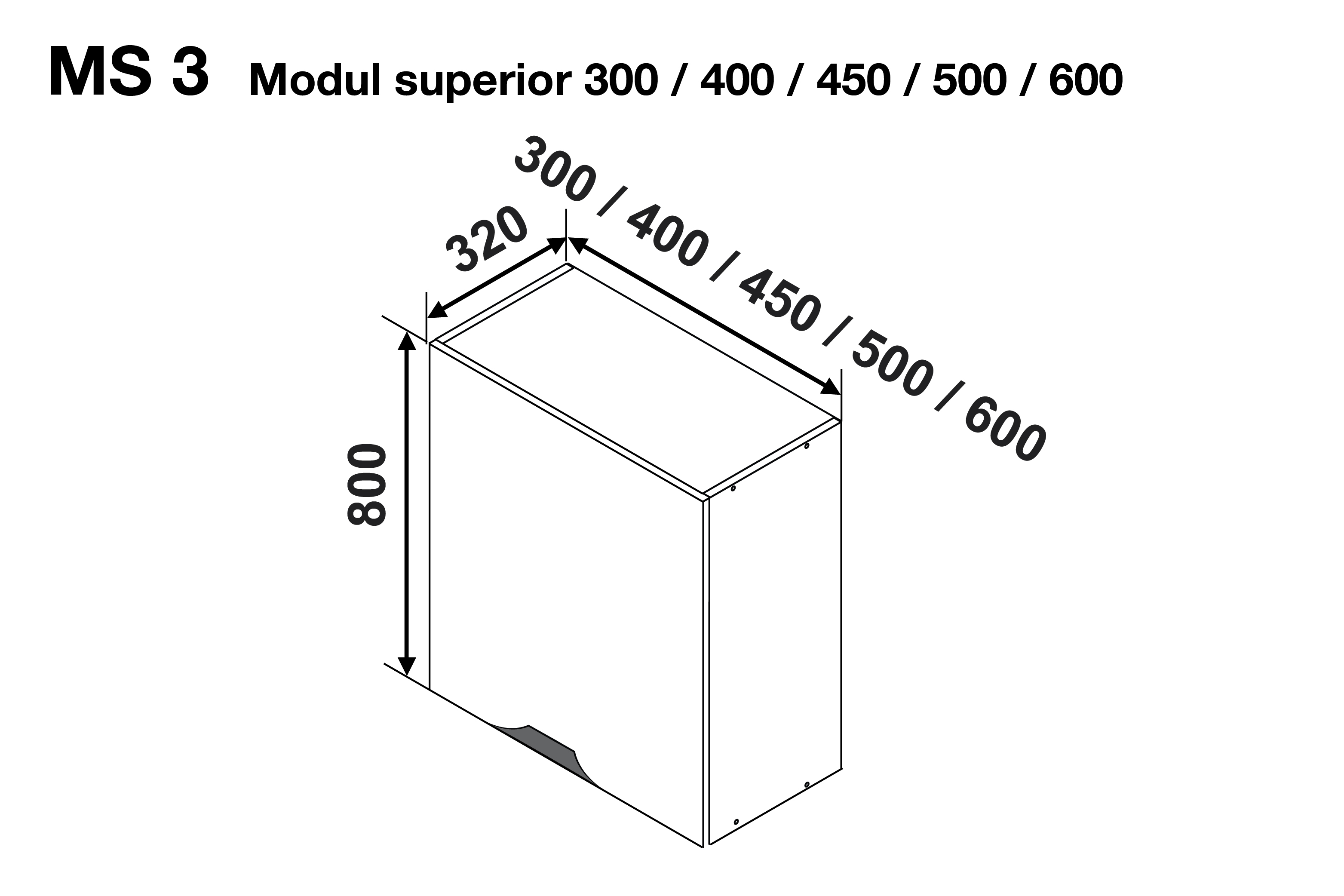 Modul GLORIA MS3 400 (modul superior cu 1 usa) — Capucino
