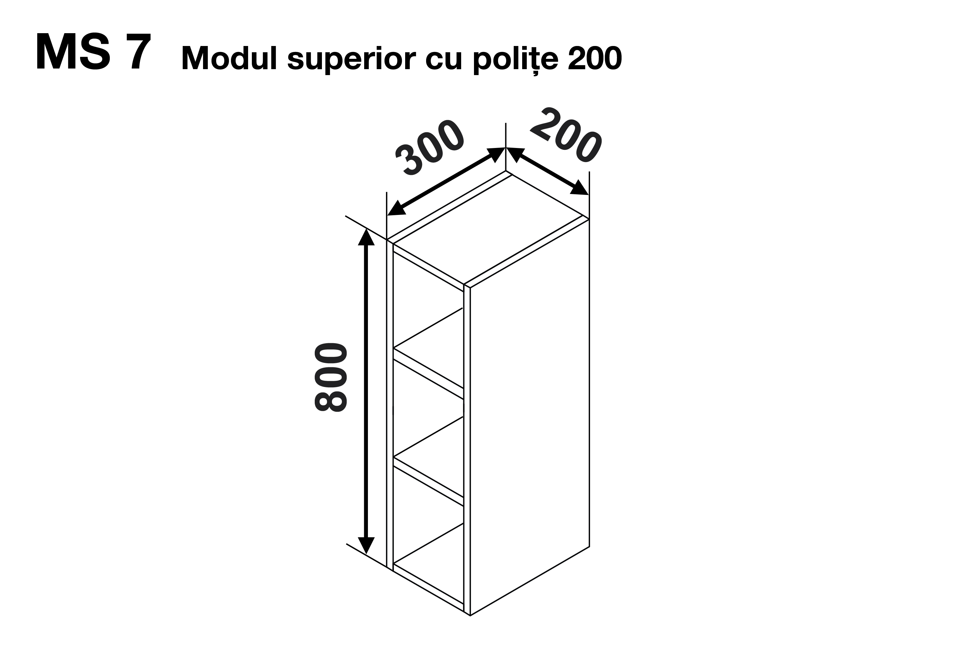 Modul superior GLORIA MS7 200 (polițe) — Capucino