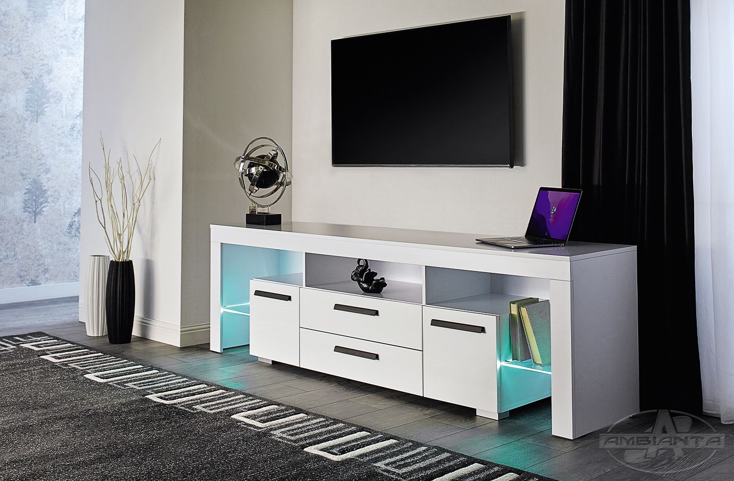 Comoda TV City 2.0m — Alb