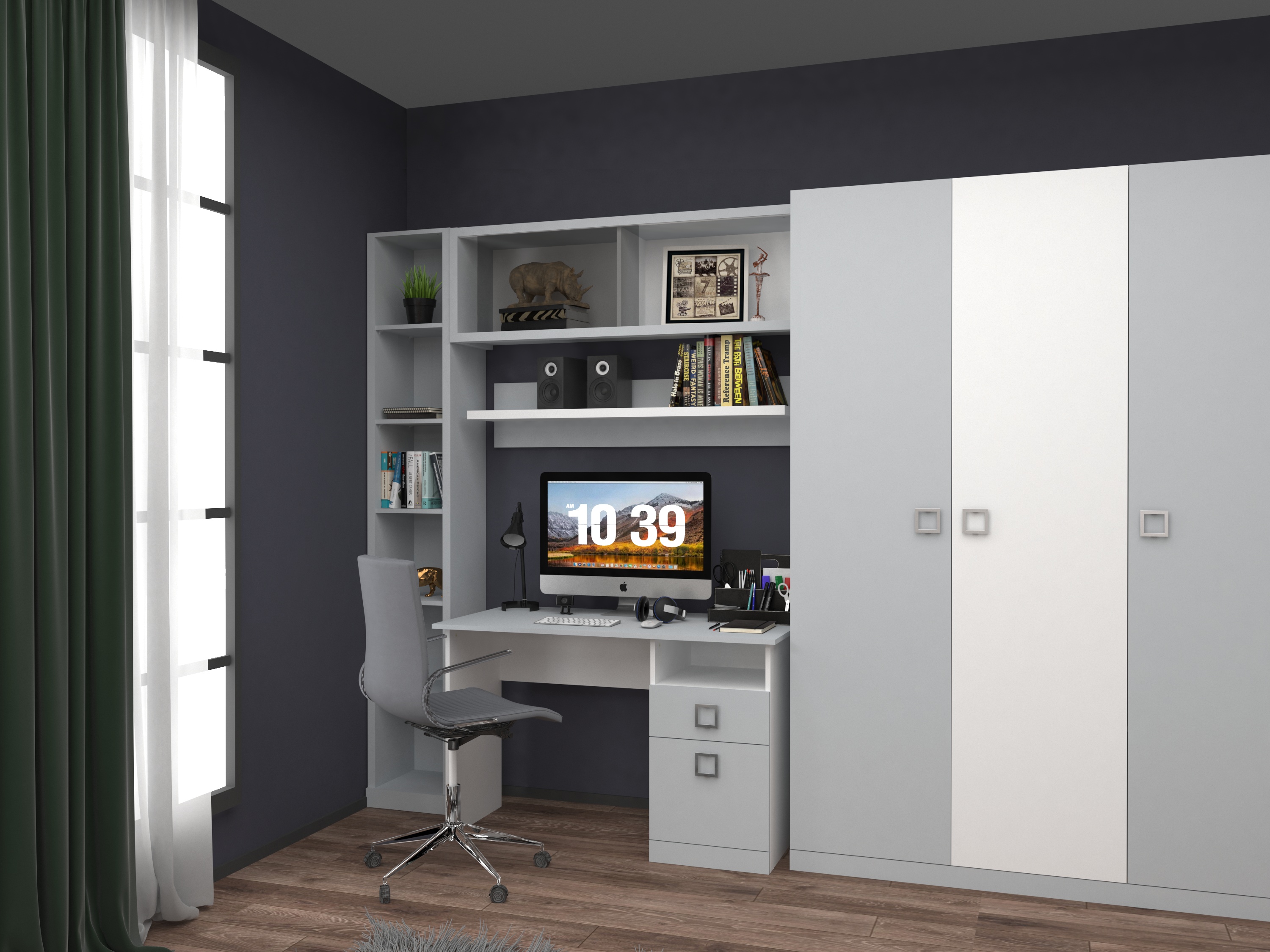 AMIGO Computer Desk — Gray