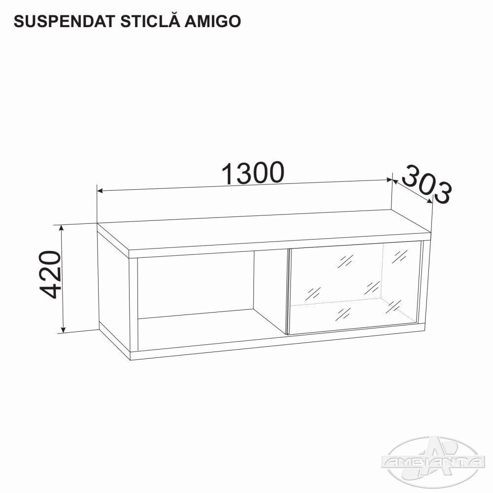 Hanging wardrobe AMIGO 1.3m — Gray