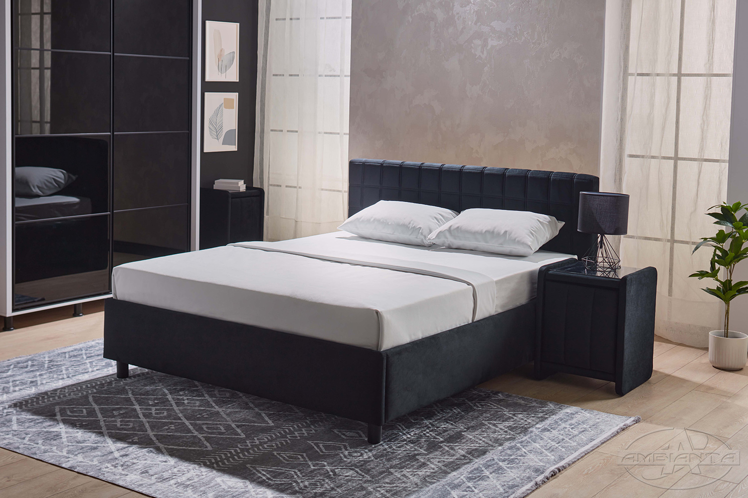 CORAL bed 1.8m — Black