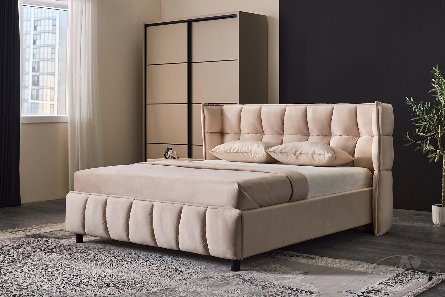 HAMBURG bed 1.6 m — Beige