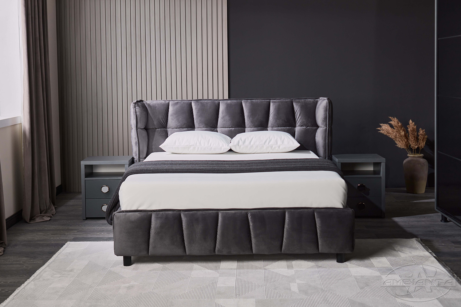 HAMBURG bed 1.6 m — Graphite