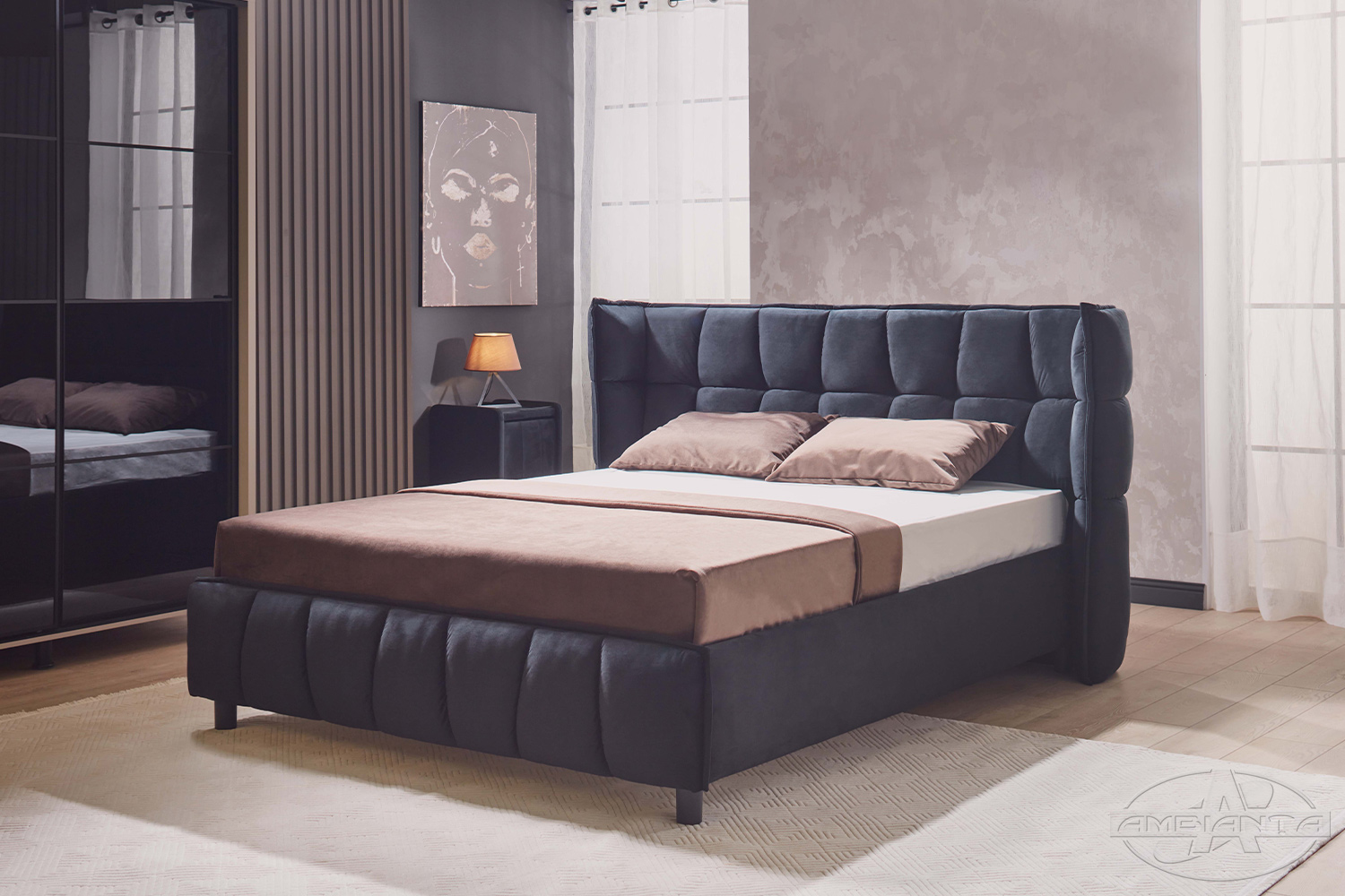HAMBURG bed 1.6 m — Black