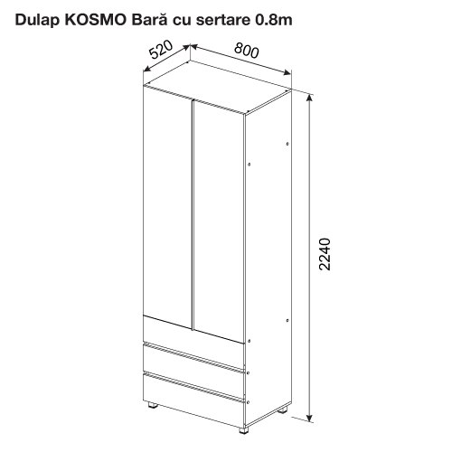 Dulap KOSMO bară cu sertare 0.8 m — Catania — Fungo