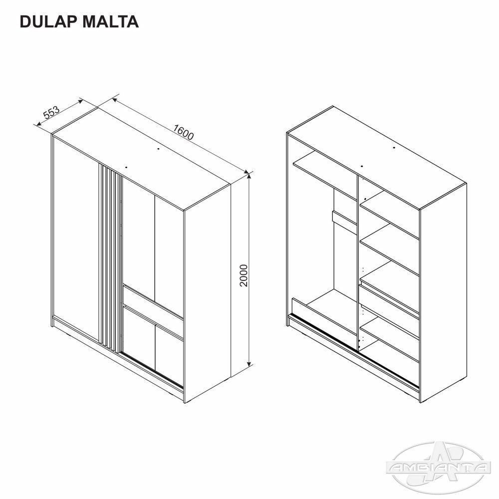 MELLページ Dulap MALTA 1.6 m