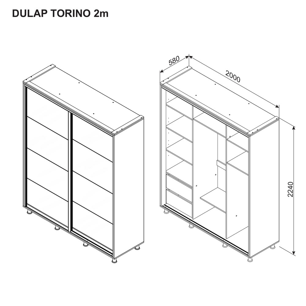 Dulap TORINO PAL 2 m