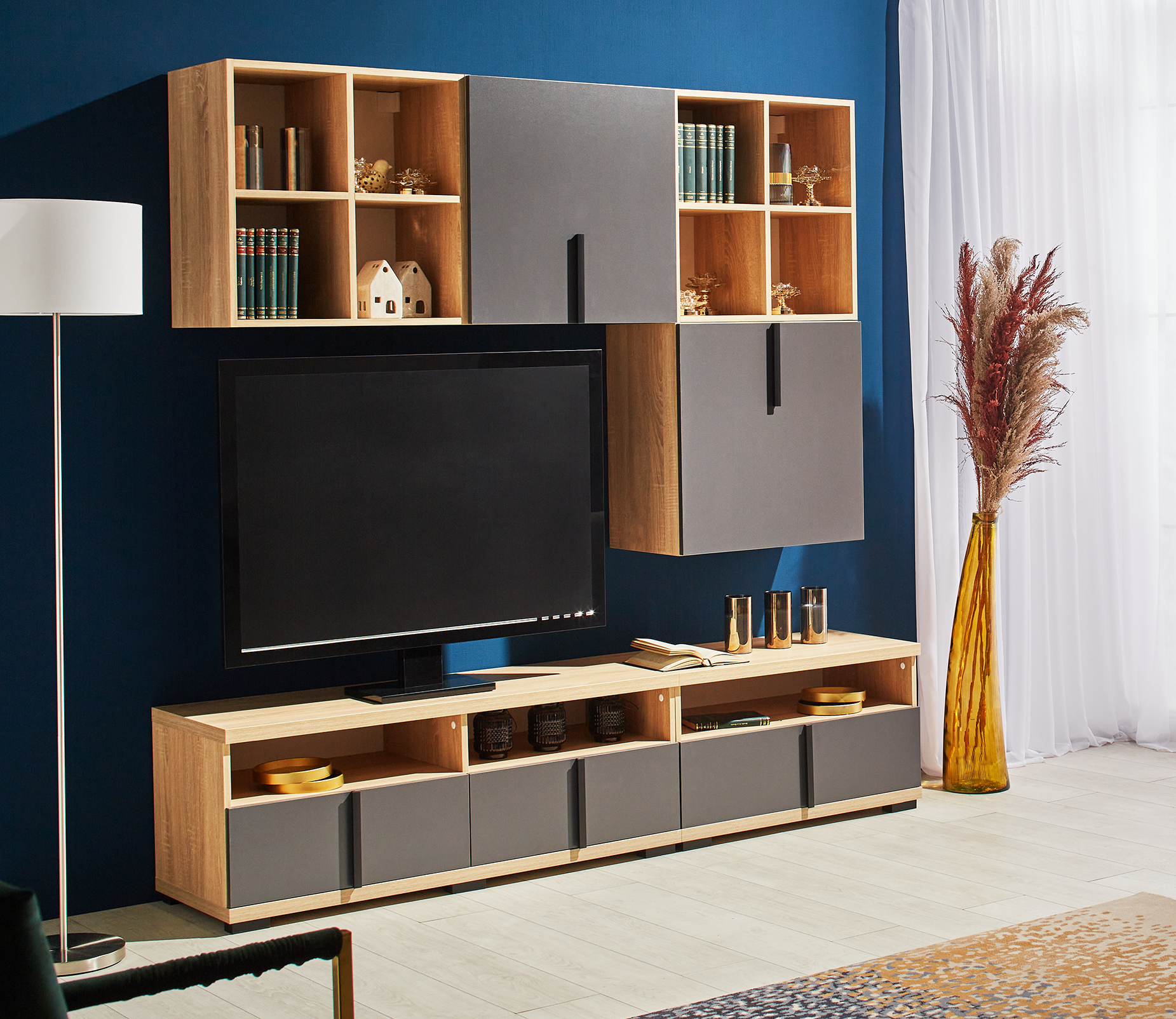 Living DUET comoda TV 1.2 m — Bardolino — Gri