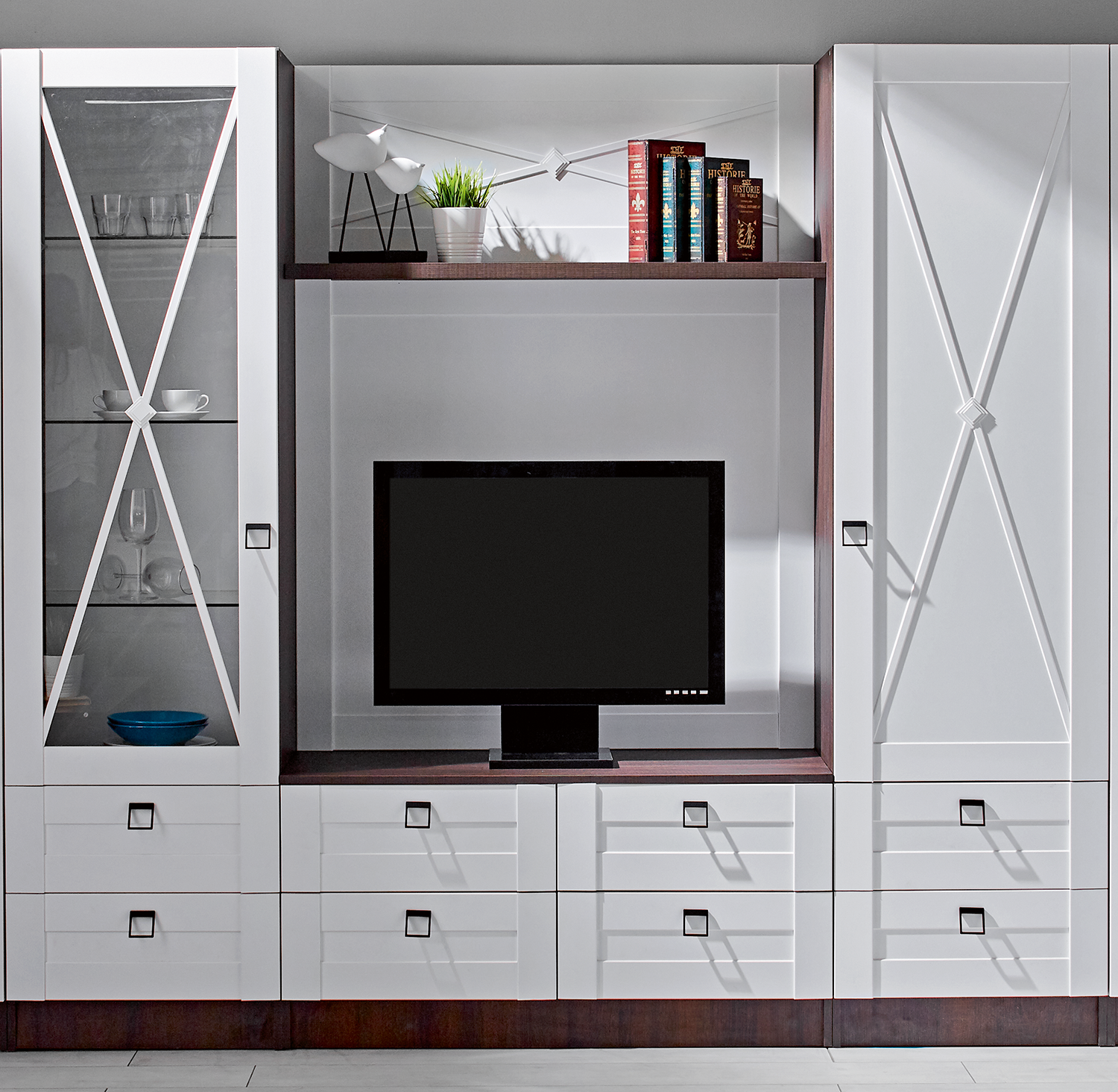 Living ELDORADO comoda TV 1.10 m — Alb