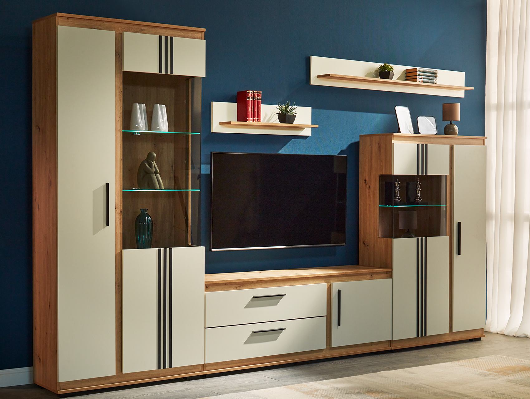 Living FLORENCE comoda TV 1.5 m — Artisan — Crem